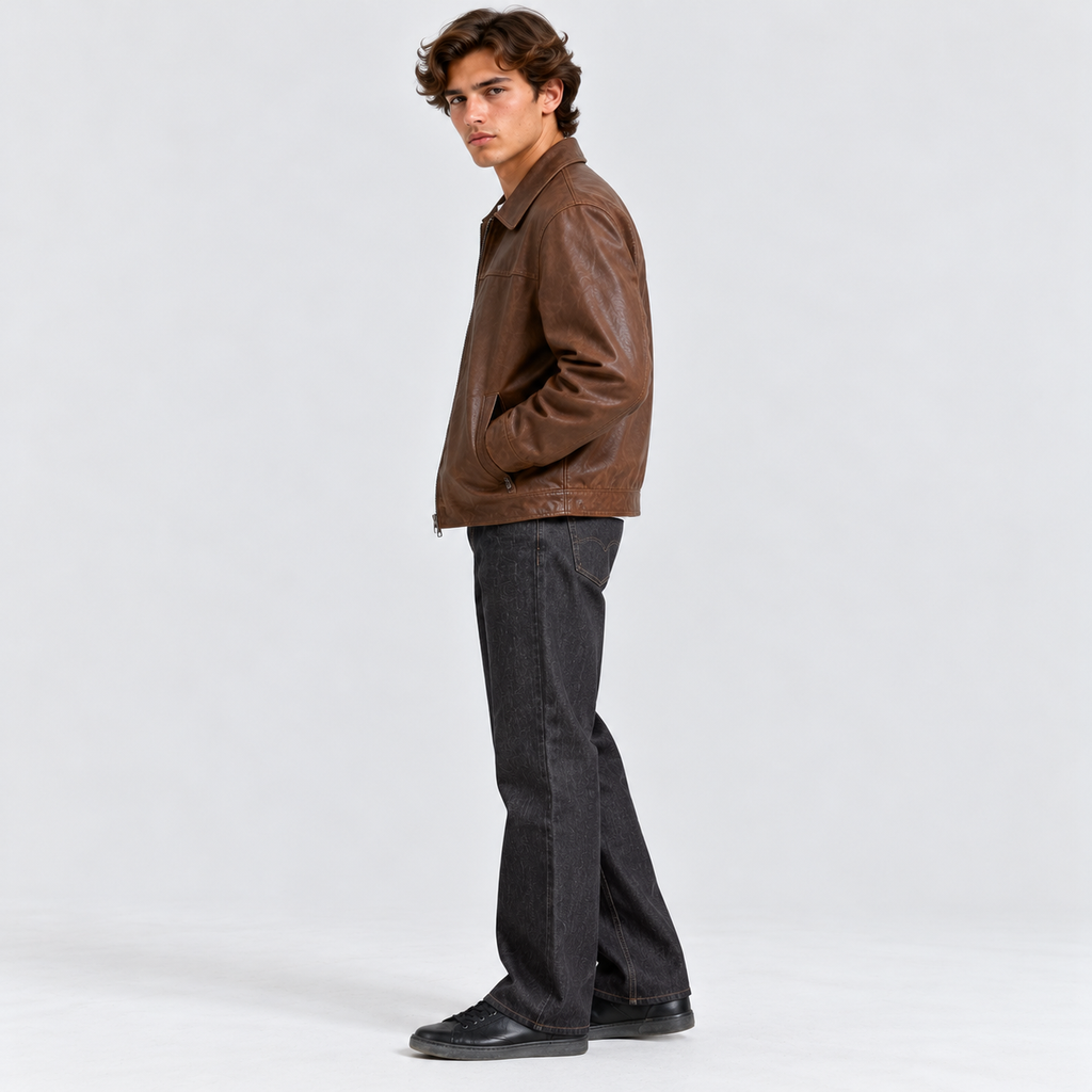 Straight Leg Jeans til Herrer - Mørk Indigo Denim, Fem Lommer