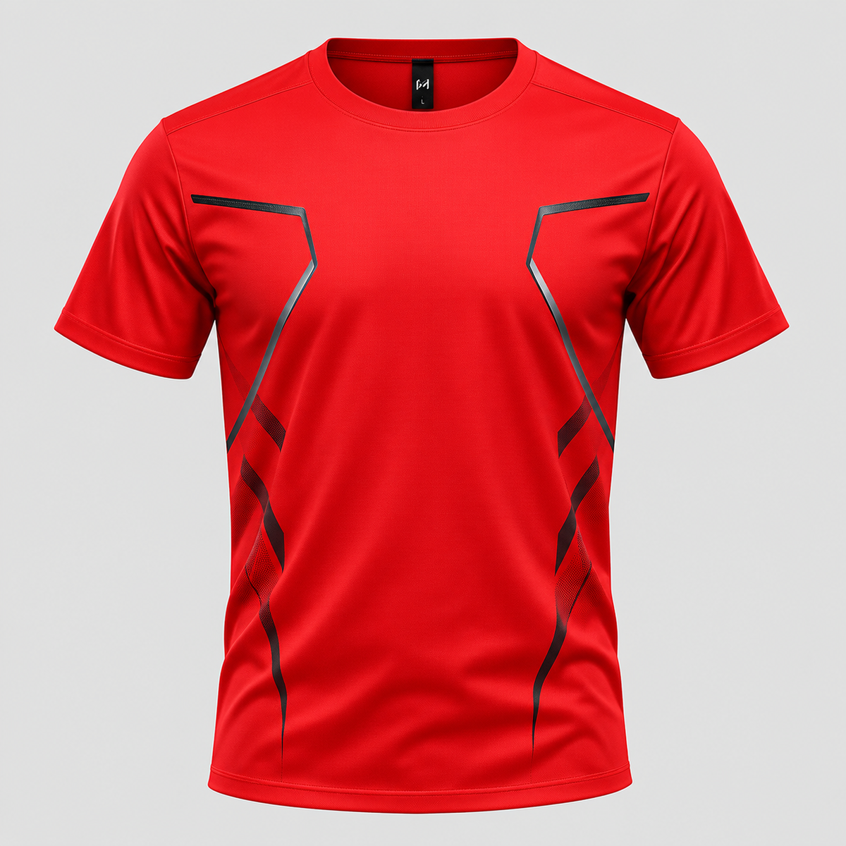 Herre Sports T-shirt – Kontrast Piping Rundhals