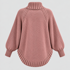 Chunky Strikket Sweater til Damer - Oversized Kabelstrik med Rullekrave