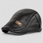 Herre Læder Flatcap – Retro Struktureret Kørekasket