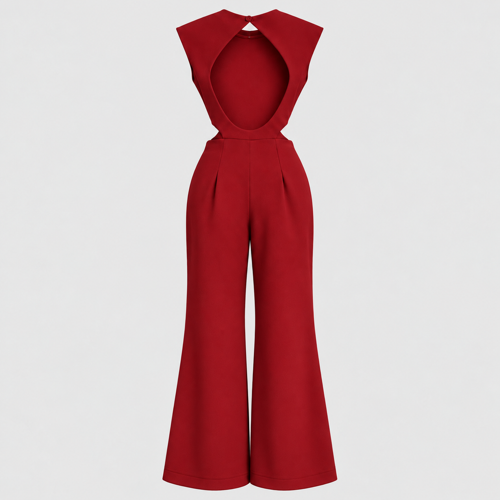 Formstøbt Jumpsuit til Damer - Ærmeløs med Drapering ved Taljen