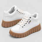 Lædersneakers med Platformssål - Skridsikker Sål i Tre Farver