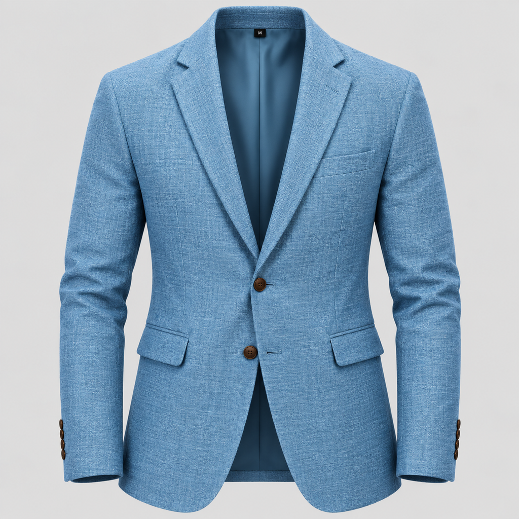 Herre Slim Fit Bomulds-Linned Blazer – Notch Revers Jakke