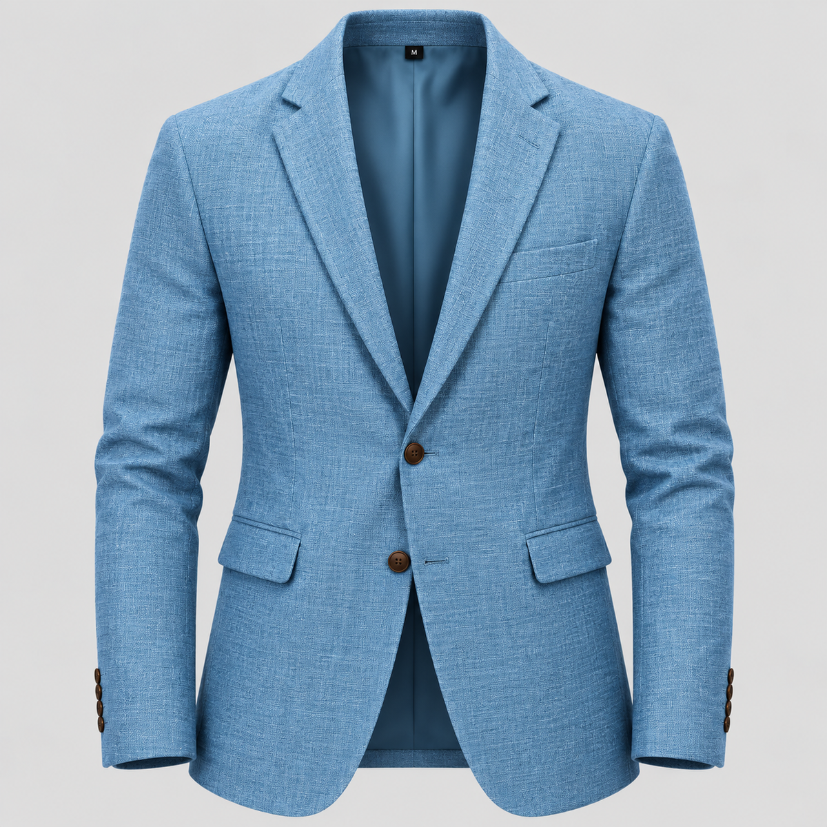 Herre Slim Fit Bomulds-Linned Blazer – Notch Revers Jakke