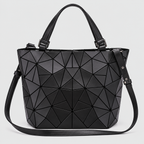 Struktureret Tote-Taske med Geometrisk Mønster - Facetteret Design