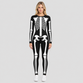 Skeletprint Heldragt til Damer - Tætsiddende Halloween-Kostume