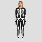 Skeletprint Heldragt til Damer - Tætsiddende Halloween-Kostume