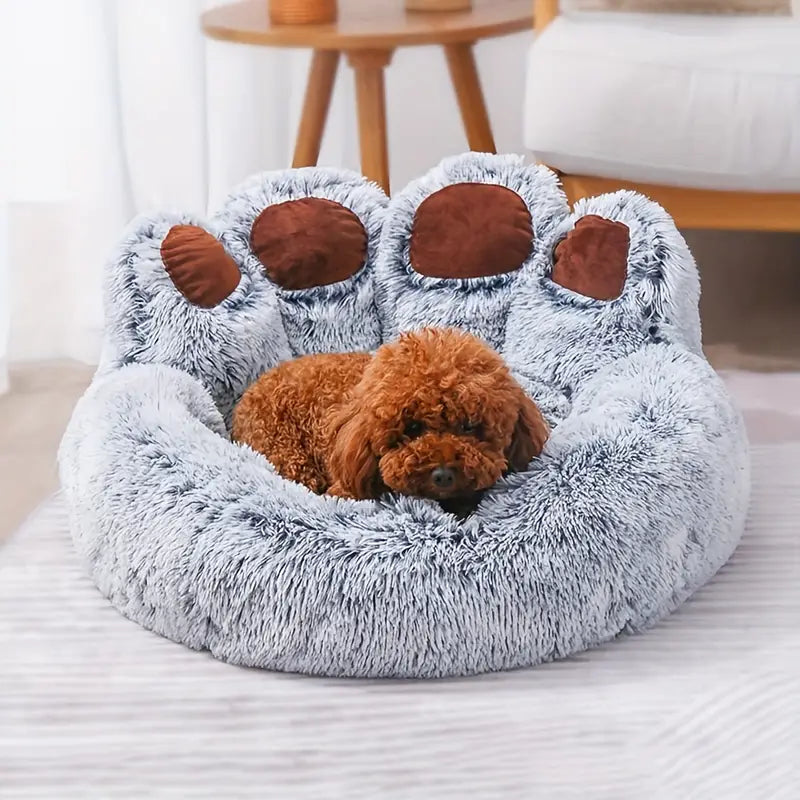 Donut hundeseng med bjørnepoter beroligende seng