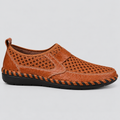 Perforerede Slip-On Sko til Herrer - Mokkasinstil, Kontrastsyninger