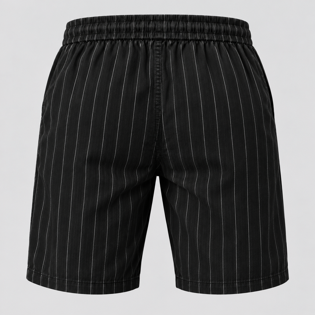 Herre Nålestribede Shorts – Elastisk Talje med Snor