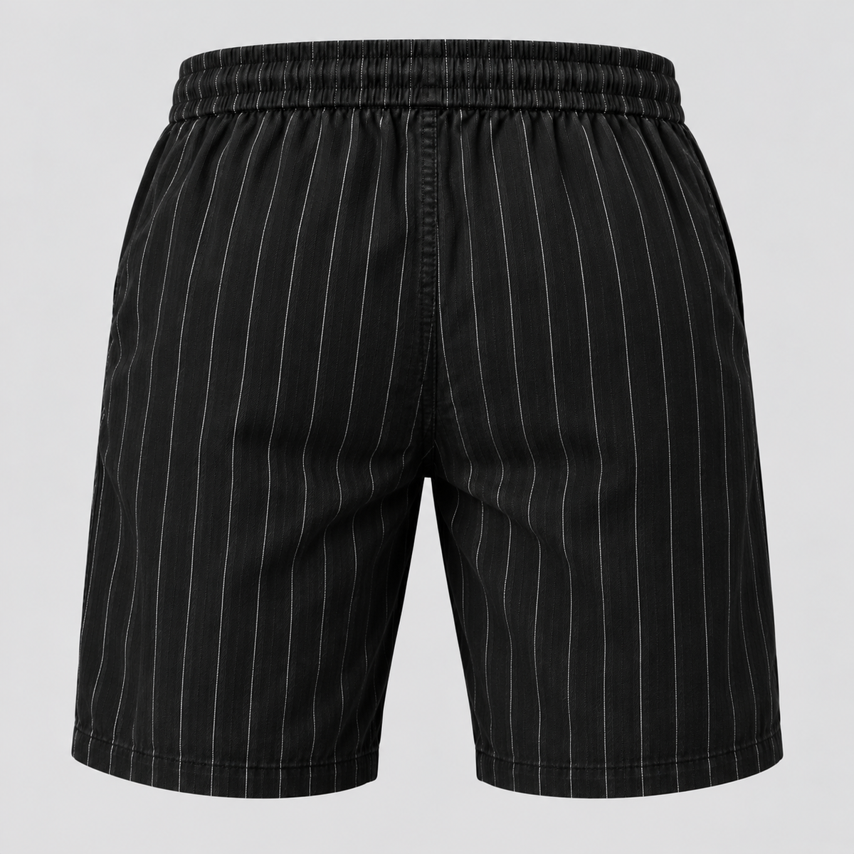 Herre Nålestribede Shorts – Elastisk Talje med Snor