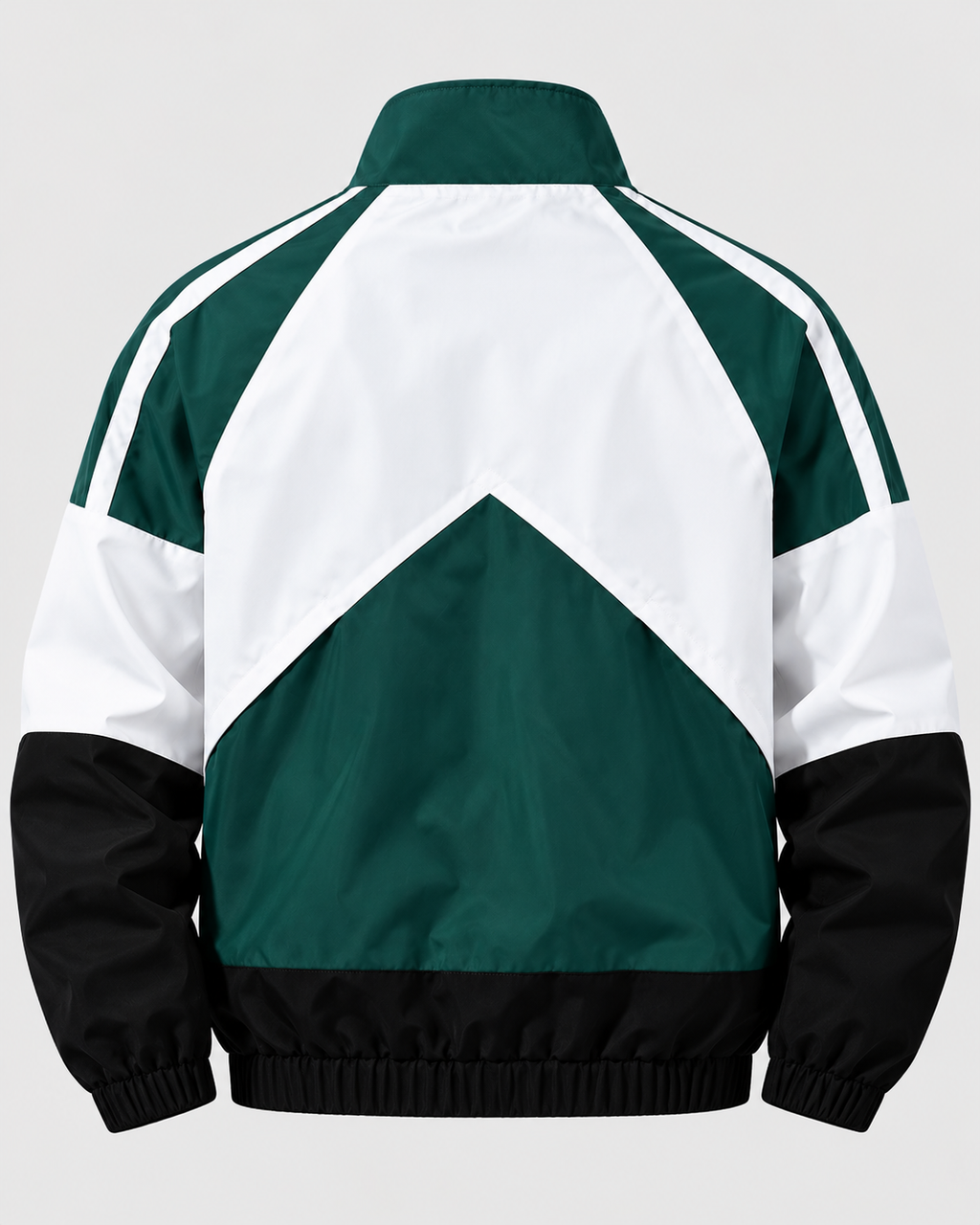 Colorblock Træningsjakke til Herrer - Ståkrave, Lynlås, Polyester