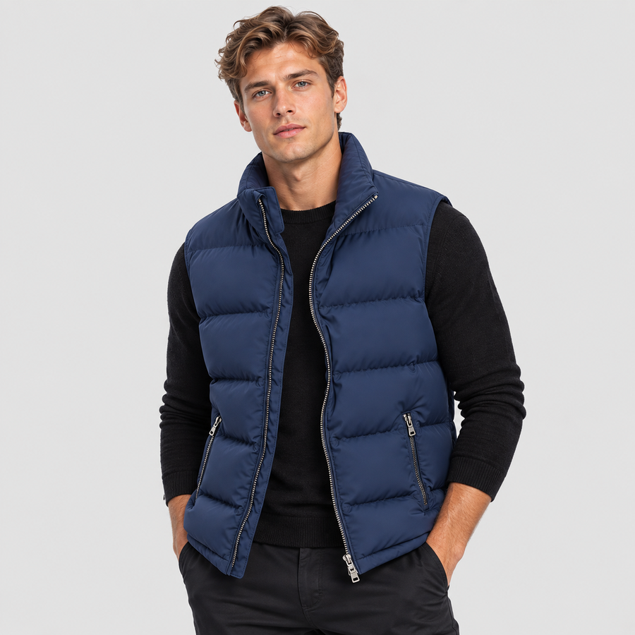 Herre Hætte Puffer Vest – Ærmeløs Quiltet Bodywarmer