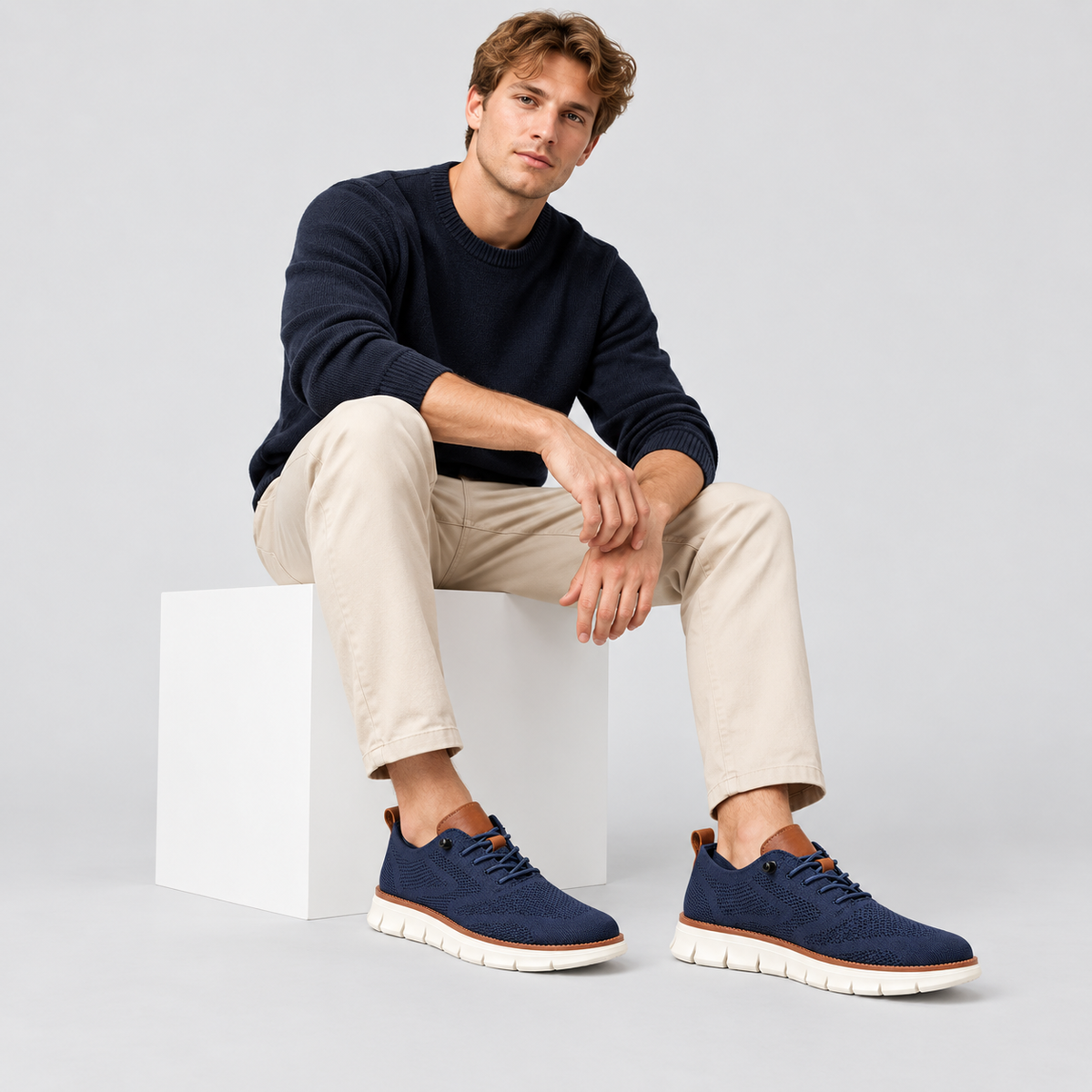 Meshsneakers til Herrer - Kraftig Sål med Strukturerede Sidepaneler