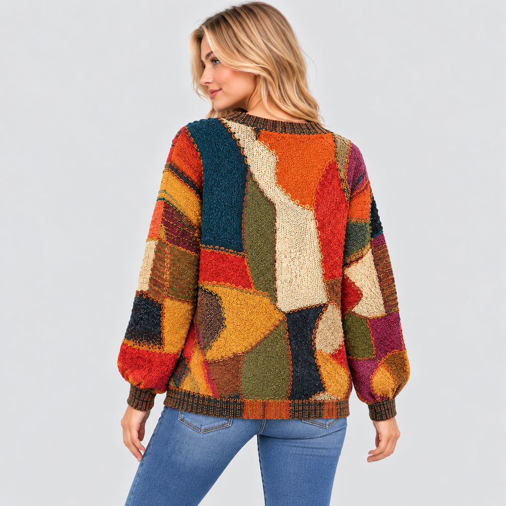 Sweater med Kattemotiv - Rund Hals, Afslappet Strik