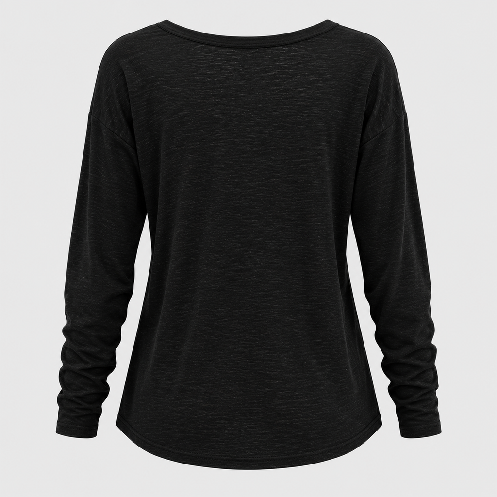 Stjerneprintet Sweater til Damer - V-Hals Strækstrik