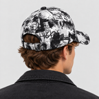 Snapback Kasket med Graffitiprint - Justerbar Kasket i Bomuld