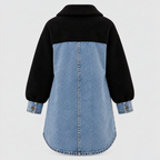 Lang Denimjakke - Sherpa-For, Knaplukning