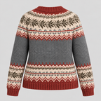 Fair Isle Cardigan til Damer - Knaplukning, Mønstret Bærestykke