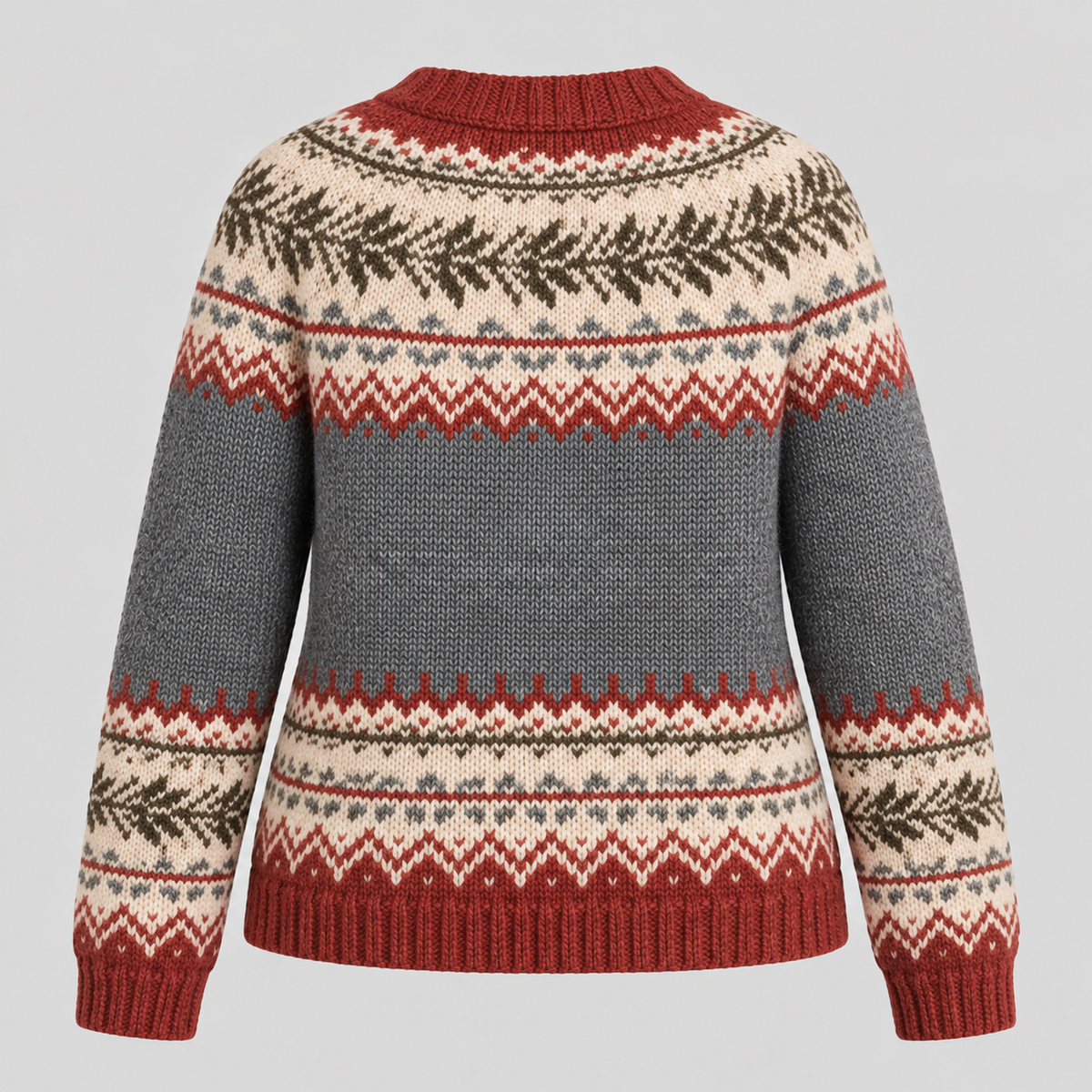 Fair Isle Cardigan til Damer - Knaplukning, Mønstret Bærestykke
