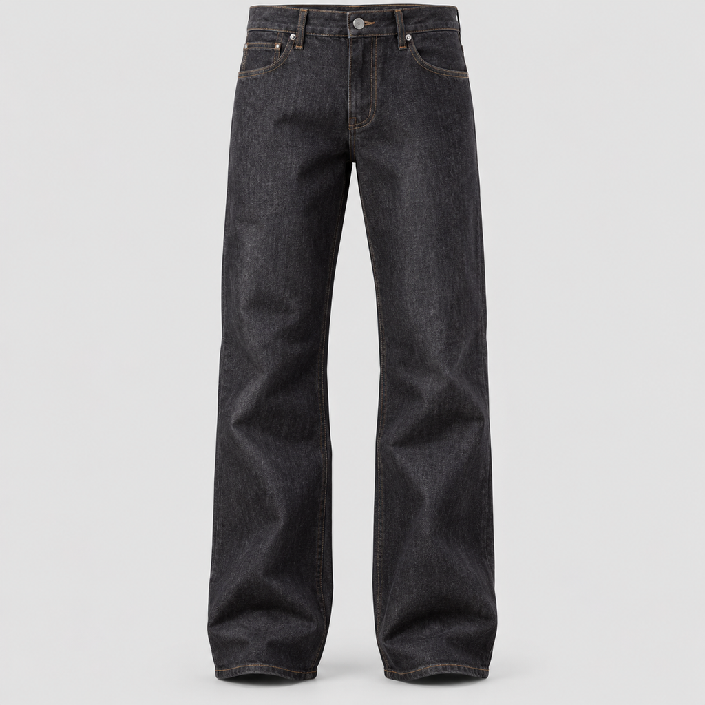 Straight Leg Jeans til Herrer - Mørk Indigo Denim, Fem Lommer