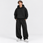 Herre Colorblock Hoodie Sæt – Straight Cut Træningsdragt
