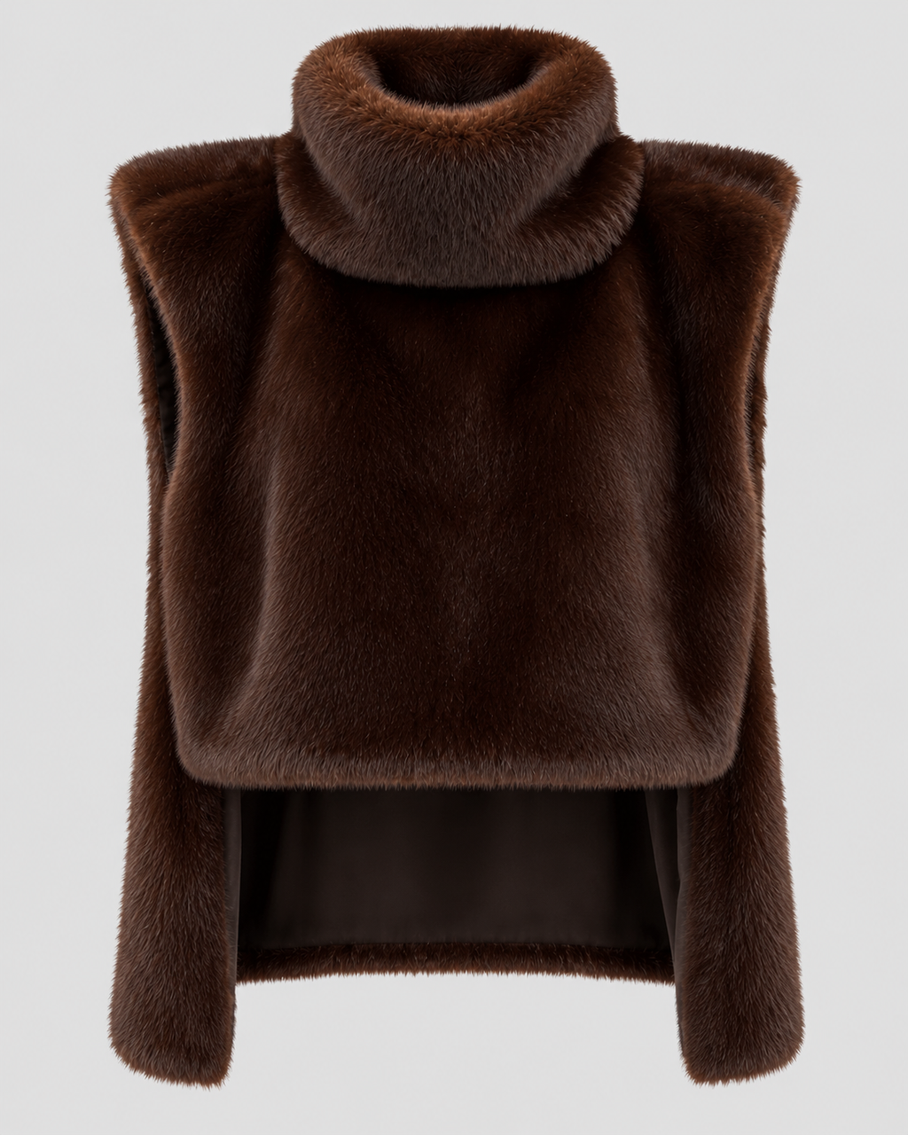 Vest i Kunstpels til Damer - Høj Hals, Ærmeløs, Cropped