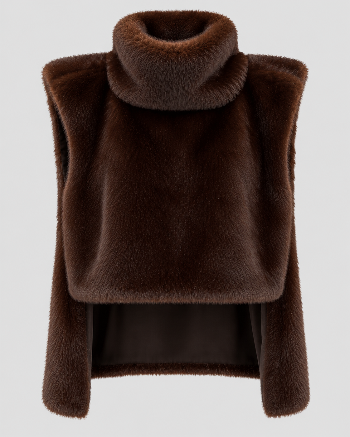 Vest i Kunstpels til Damer - Høj Hals, Ærmeløs, Cropped