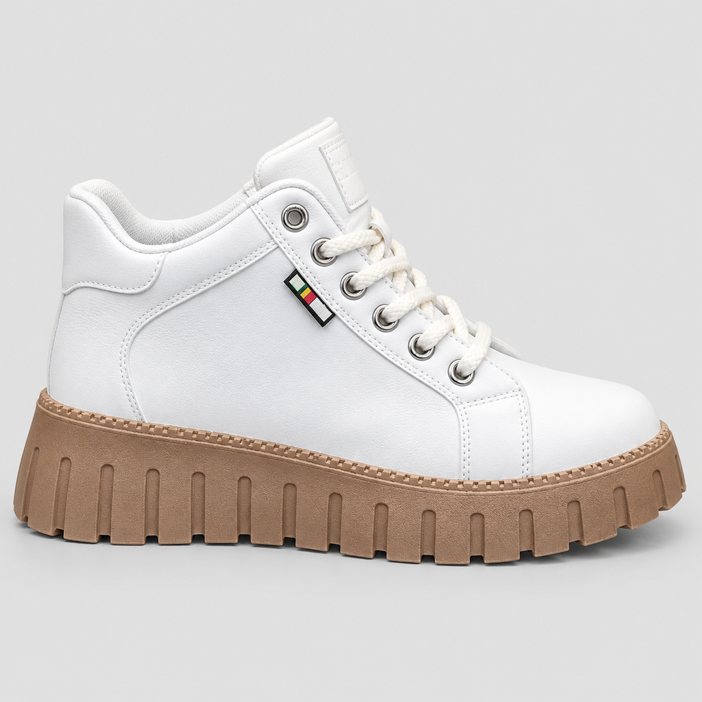 Lædersneakers med Platformssål - Skridsikker Sål i Tre Farver