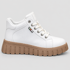 Lædersneakers med Platformssål - Skridsikker Sål i Tre Farver