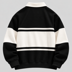 Polokrave Pullover til Herrer - Sweater med Kontraststriber
