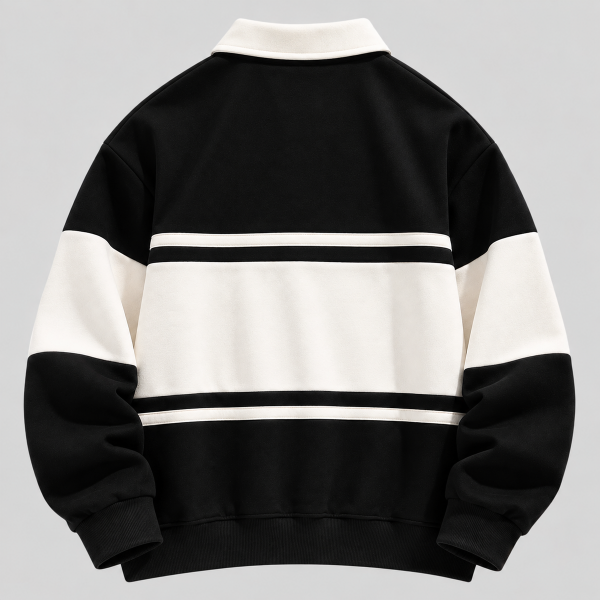 Polokrave Pullover til Herrer - Sweater med Kontraststriber
