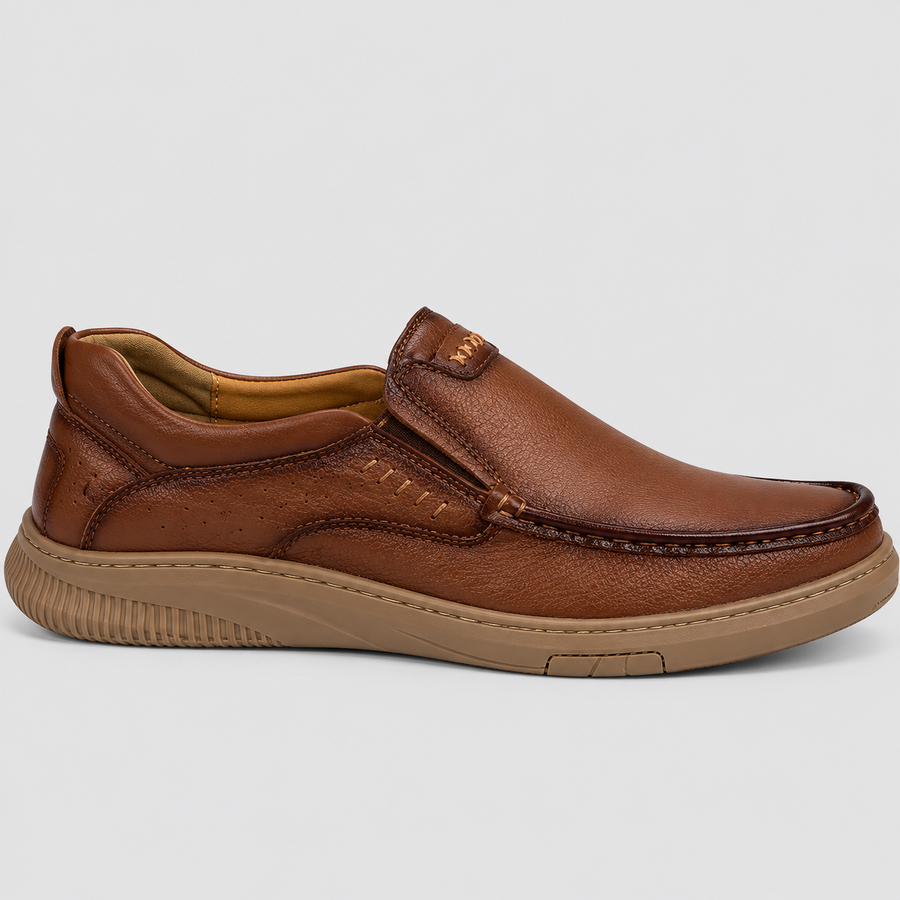 Slip-On Moccasiner til Herrer - Elastisk Sideindsats med Synlig Stikning