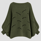 Sweater med Flagermusærmer til Damer - Cropped Kabelstrik