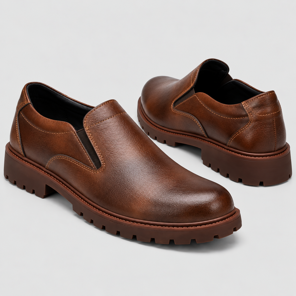 Slip-On Sko til Herrer - Elastisk Sideindsats med Kraftig Sål