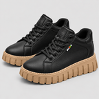 Lædersneakers med Platformssål - Skridsikker Sål i Tre Farver