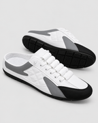 Baglåse Slip-On Mules til Herrer - Flad Sål, Quiltet Panel Overdel