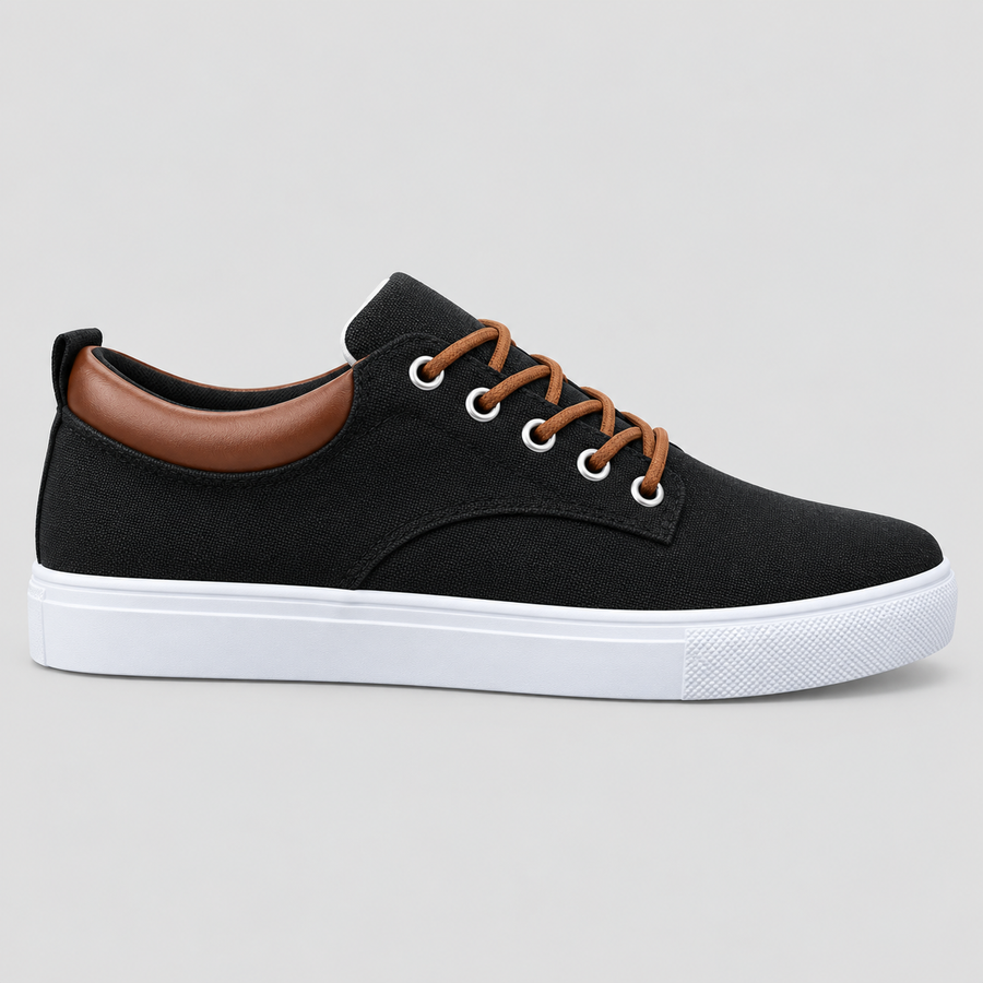 Herre Canvas Sneakers – Hvid Sål Snøresko