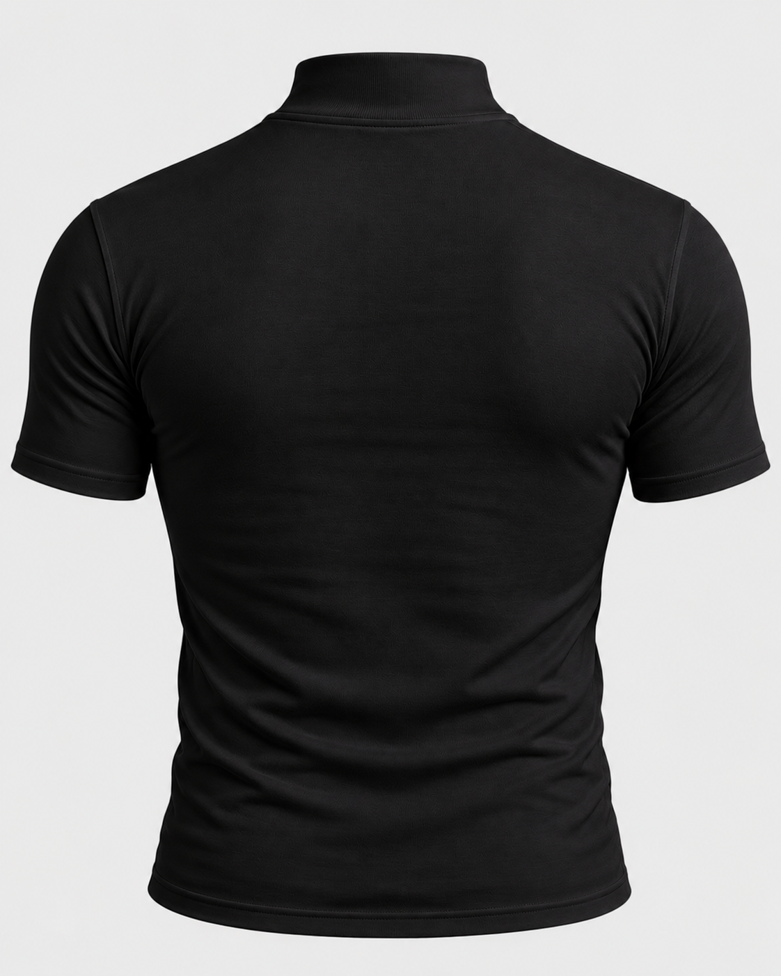 T-Shirt med Høj Hals til Herrer - Tætsiddende, Korte Ærmer