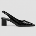 Slingback Kitten Heels - Spids Tå Elastisk Rem