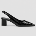 Slingback Kitten Heels - Spids Tå Elastisk Rem