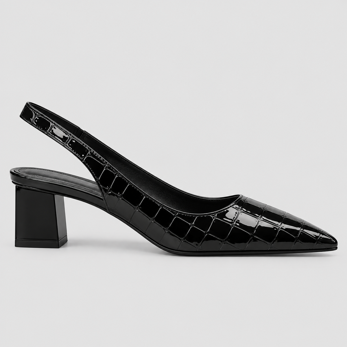 Slingback Kitten Heels - Spids Tå Elastisk Rem