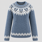Fair Isle-Sweater til Damer - Strikket med Geometrisk Mønster