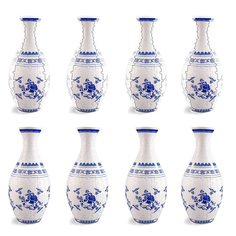 3D Puzzle Vase – EcoBloom, Dekorativ Blomstervase med Aftagelig Vandbeholder
