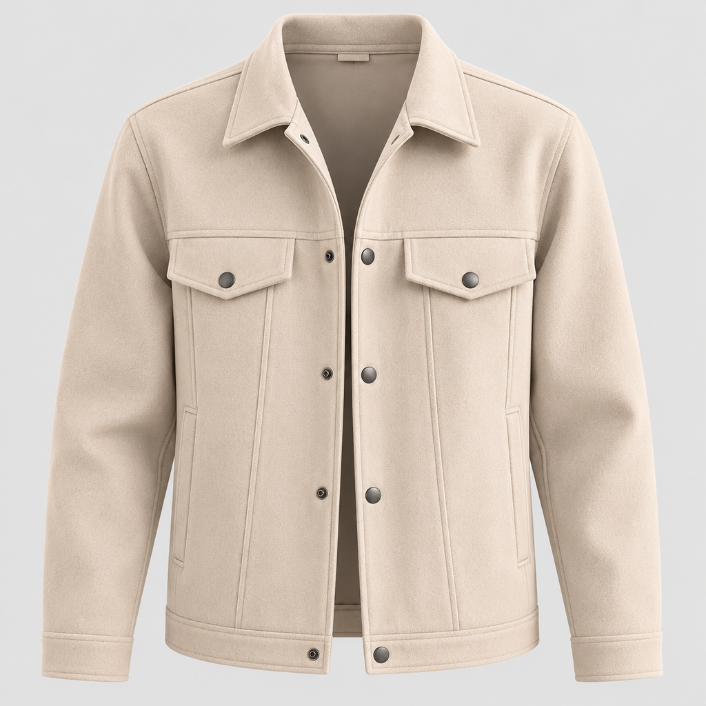 Overshirt til Herrer - Brystlommer med Klap, Knaplukning