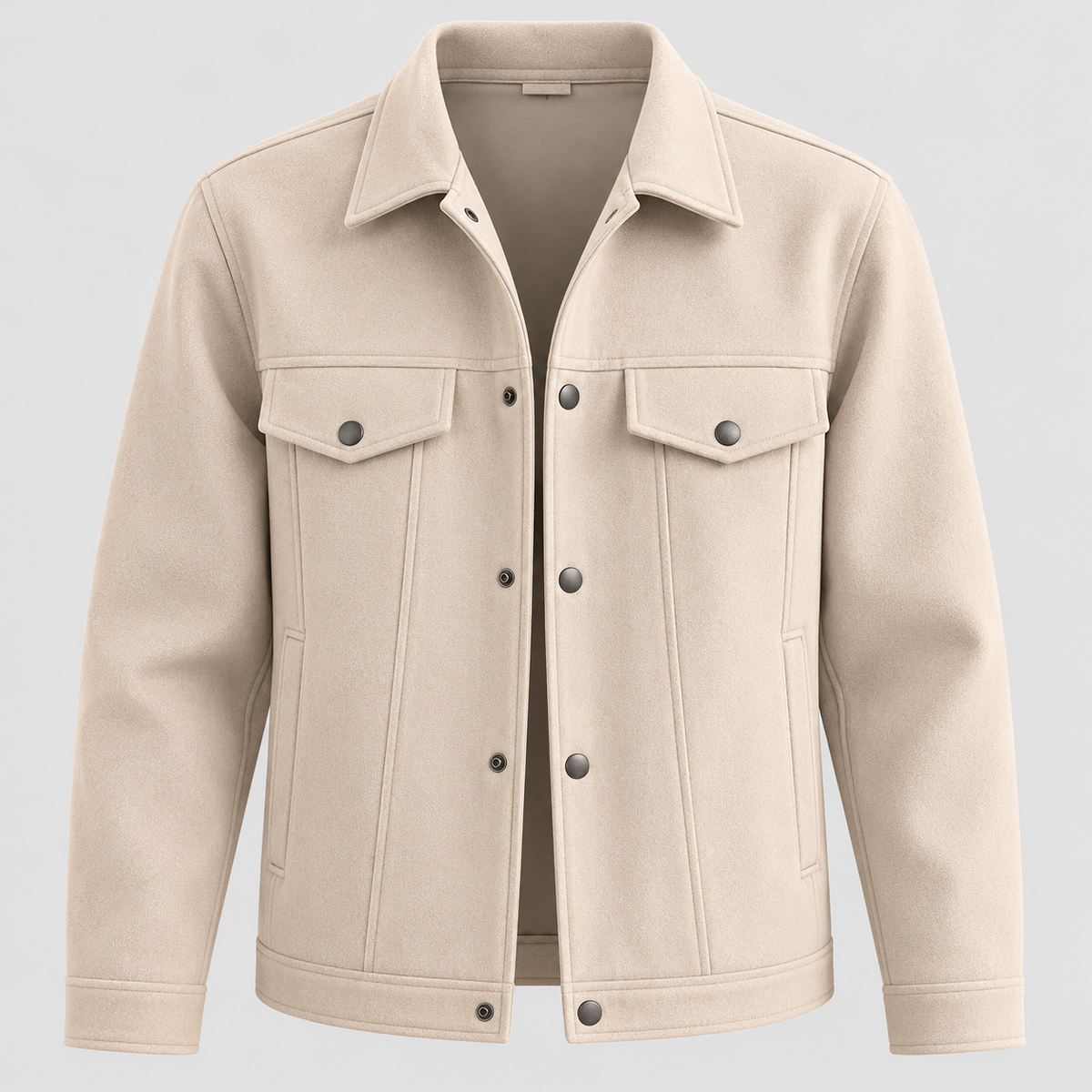 Overshirt til Herrer - Brystlommer med Klap, Knaplukning