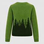 Ombre Skovprintet Sweater til Damer - Uldblandet Strik