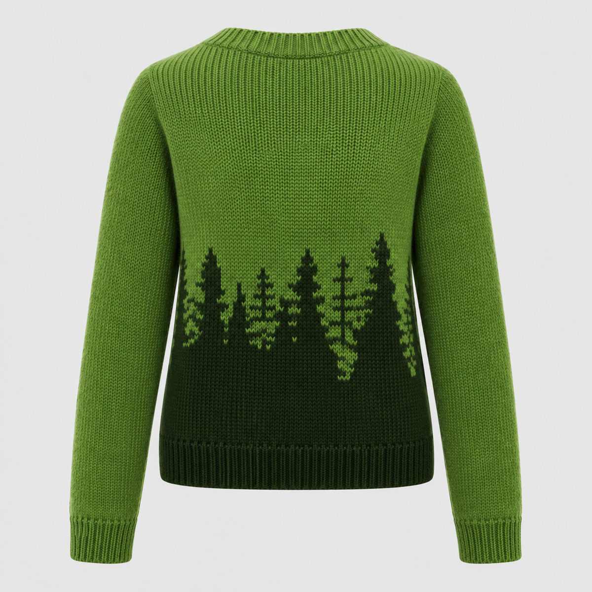 Ombre Skovprintet Sweater til Damer - Uldblandet Strik