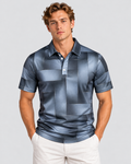 Poloshirt med Geometrisk Print til Herrer - Korte Ærmer, Regular Fit
