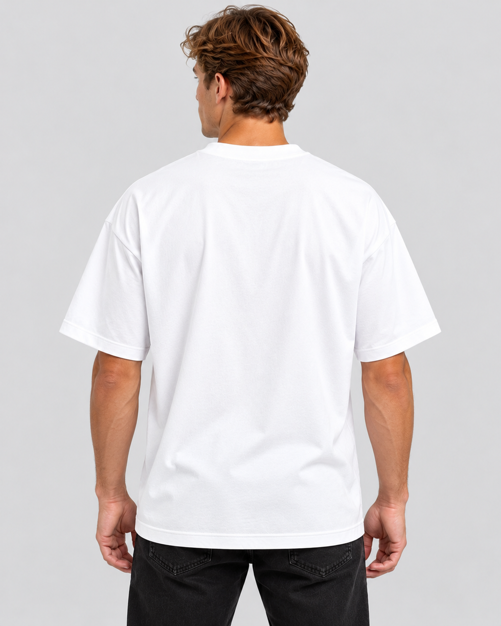 T-Shirt med Rosenprint til Herrer - Oversized Pasform, Rund Hals